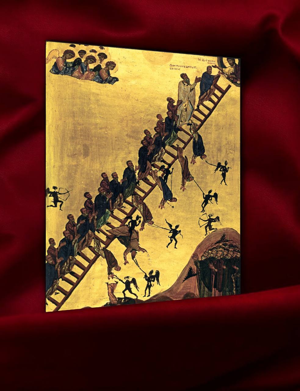 The Ladder of Divine Ascent by St. John Climacus (The Paradise Ladder) Wooden orthodox icon