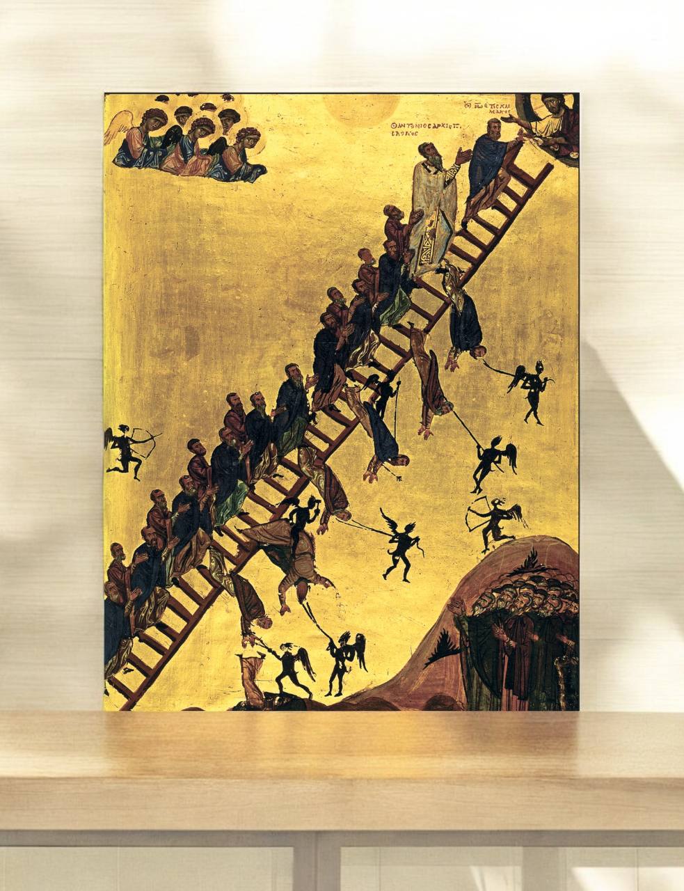 The Ladder of Divine Ascent by St. John Climacus (The Paradise Ladder) Wooden orthodox icon