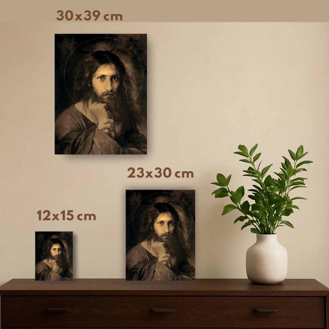 Orthodox Icon of Christ the Savior “My Judge” – Inspired by Karl Bryullov’s “The Savior in the Desert” | Handmade Wooden Religious Icon