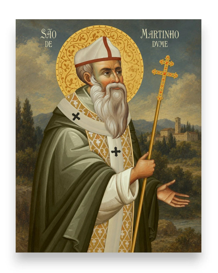 Saint Martin of Braga icon – São Martinho de Dume Apostle of the Suevi