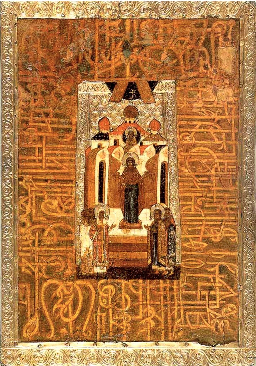 Mother of God Virgin Mary the Theotokos Impenetrable Door (Impenetrable Gate). Wooden orthodox icon