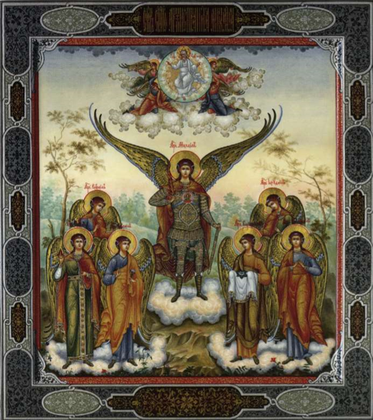 Seven Holy Archangels. Wooden orthodox icon