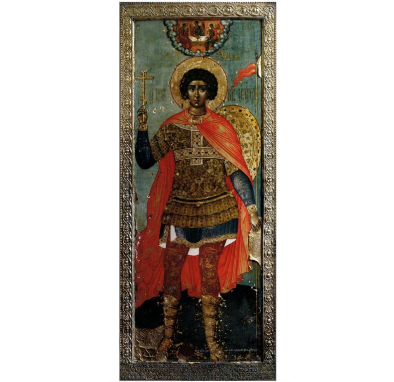 Saint great martyr George the Victorious. Wooden orthodox icon.