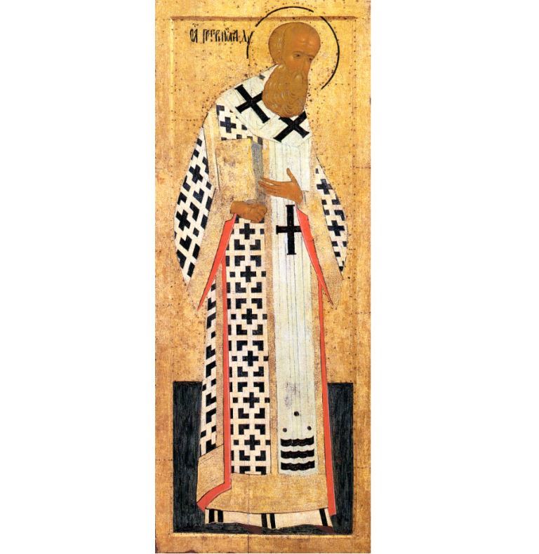 Saint Pope of Rome Gregory the Dialogist. Wooden orthodox icon.