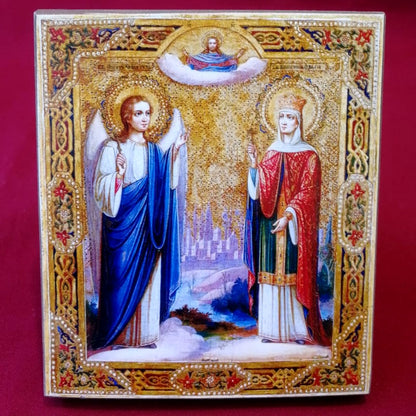Icon of Saint Equal-to-the-Apostles Blessed Great Princess Olga of Kiev and Guardian Angel