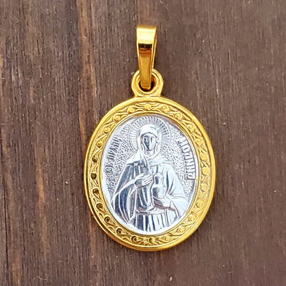 Pendentif Saint Joanna the Holy Myrrh-Bearer Icon Necklace. Сharm chrétien