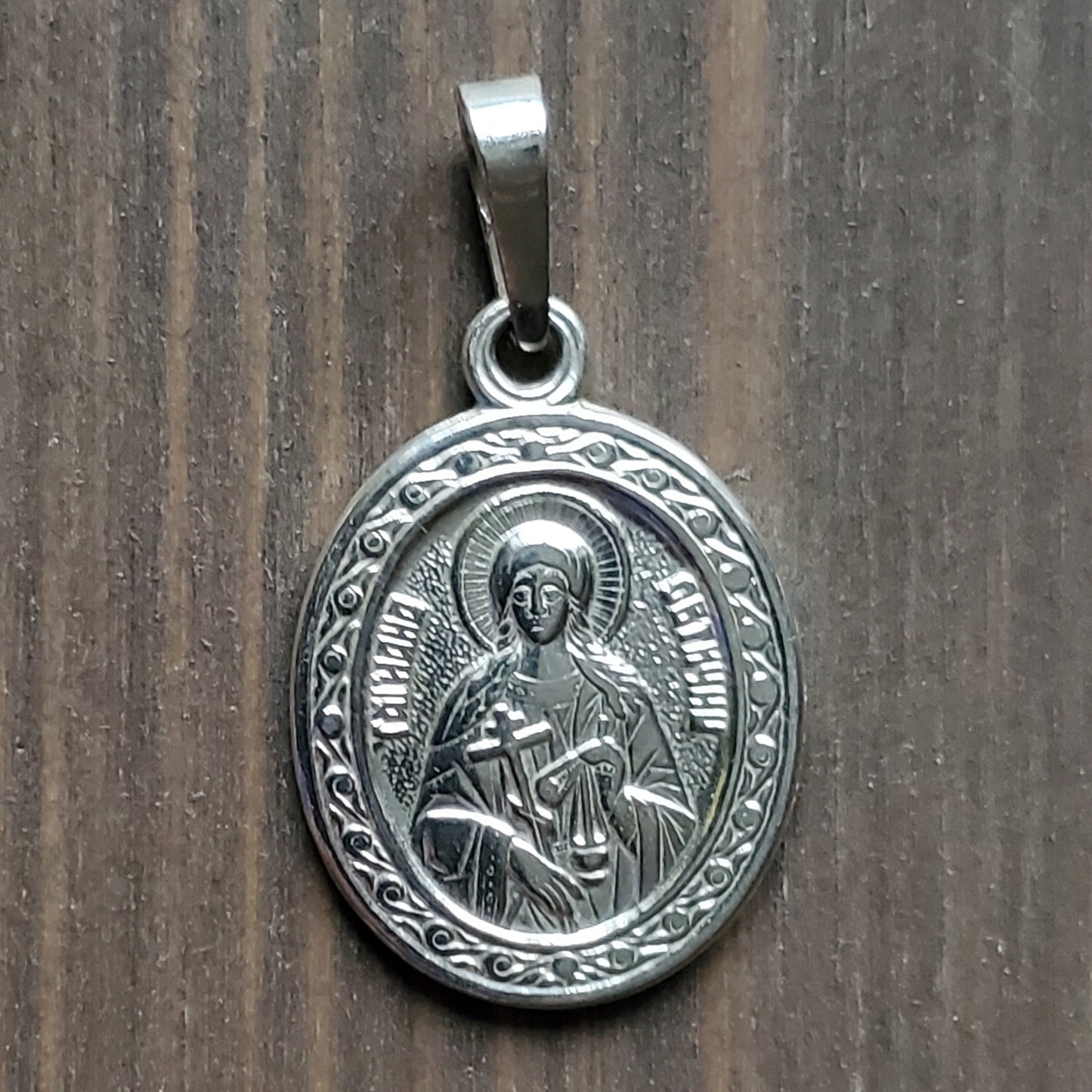 Holy Martyr Tatiana of Rome Icon Necklace pendant silvering. Сhristian Сharm