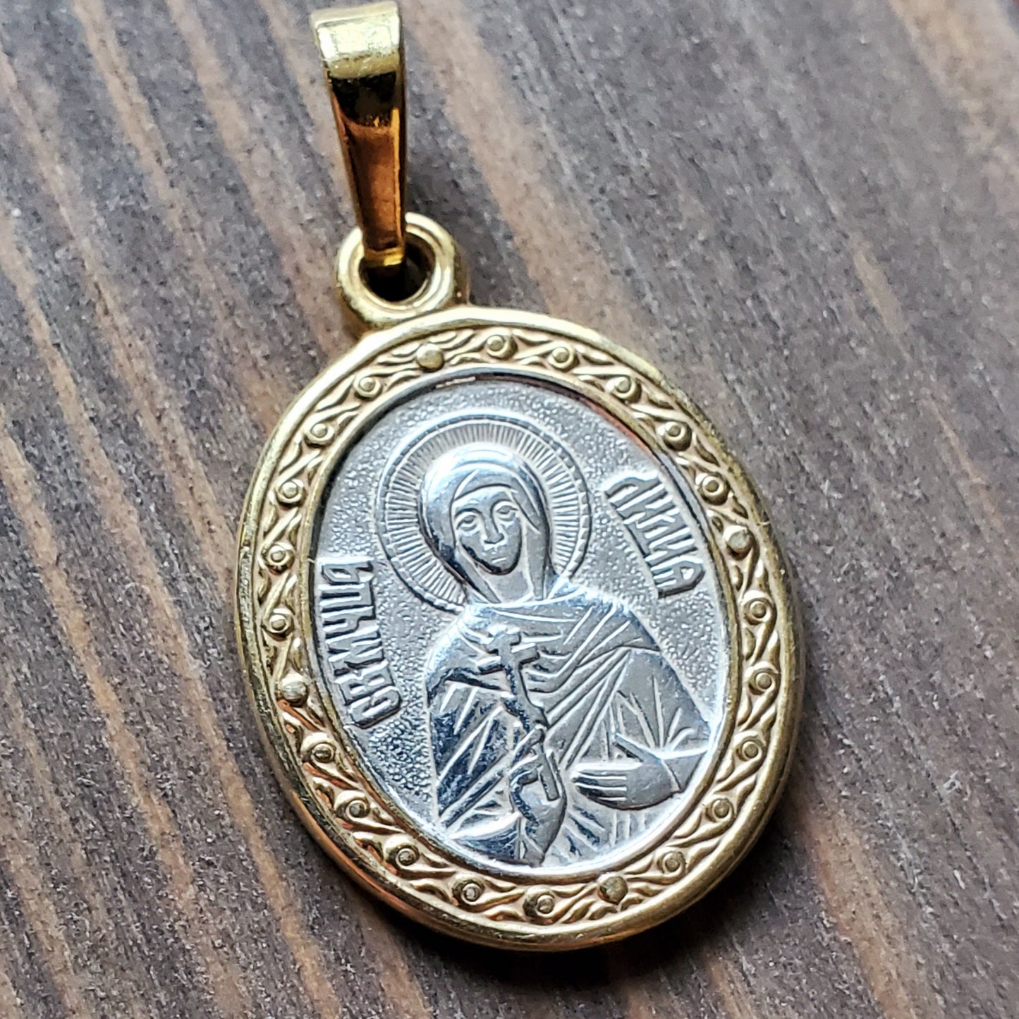 Pendentif collier icône Holy Martyr Lydia of Illyria. Сharm chrétien