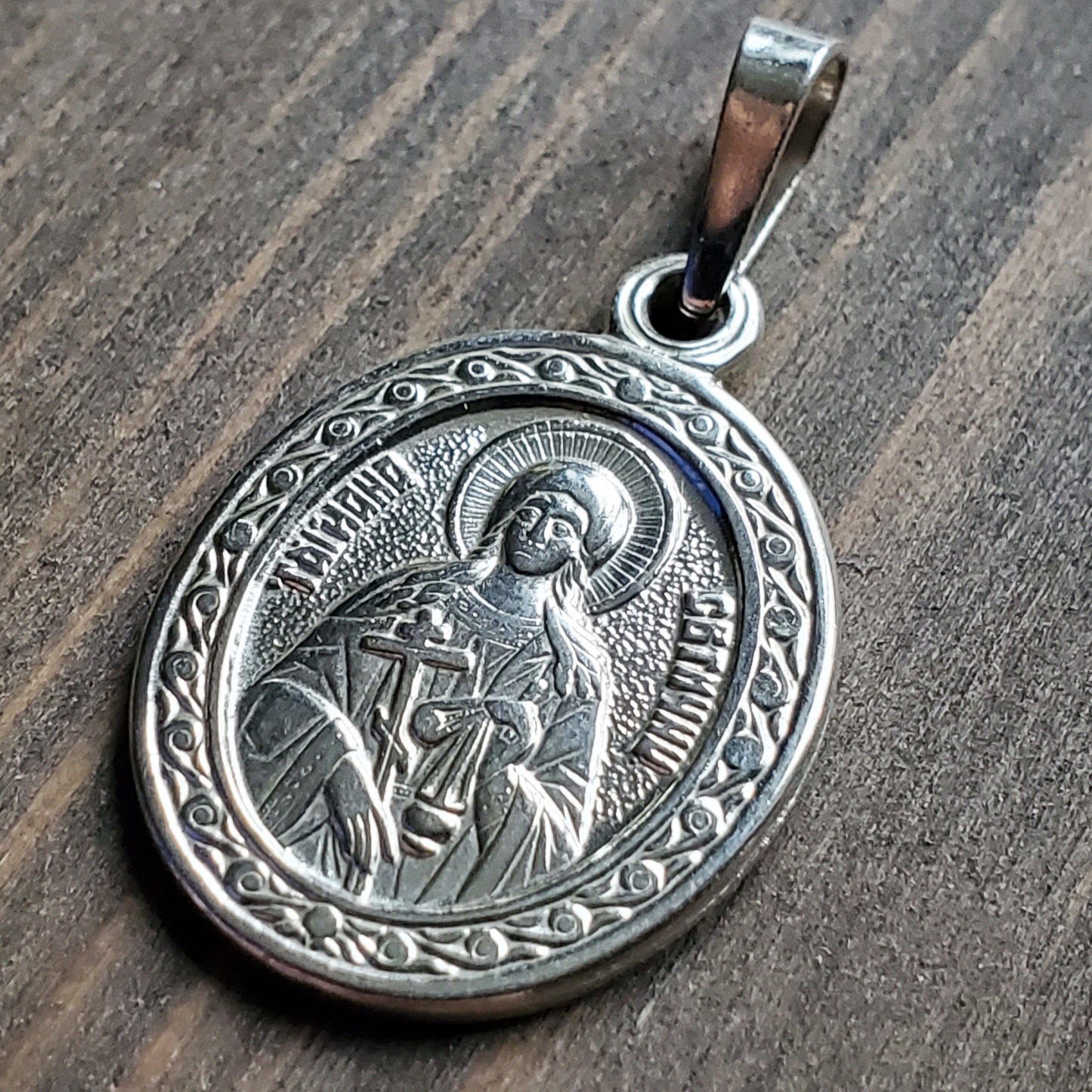 Holy Martyr Tatiana of Rome Icon Necklace pendant silvering. Сhristian Сharm