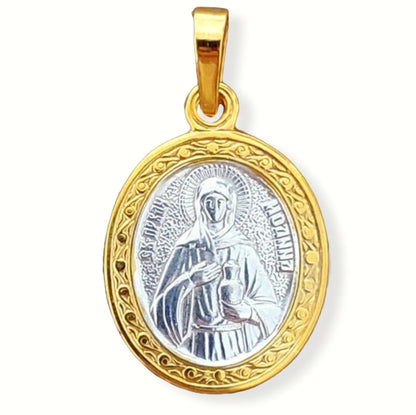 Pendentif Saint Joanna the Holy Myrrh-Bearer Icon Necklace. Сharm chrétien