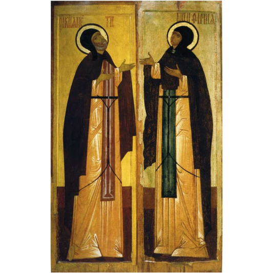 Saints Prince Peter and Princess Fevronia of Murom. Wooden orthodox icon