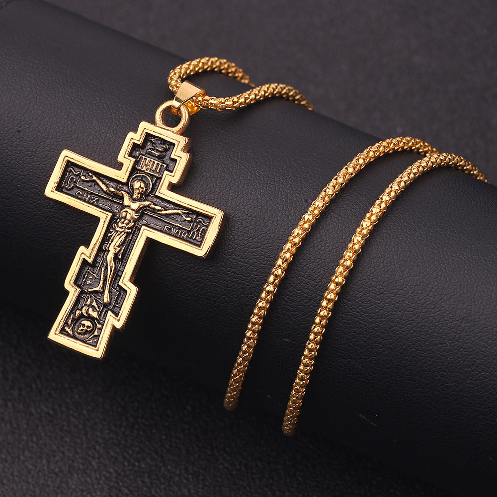 Cross Jesus Pendant Necklace Orthodox