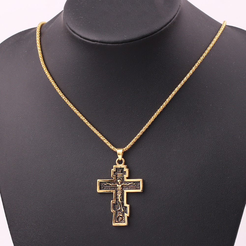 Cross Jesus Pendant Necklace Orthodox