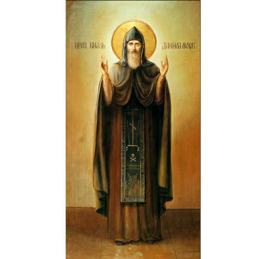 Saint Righteous Prince Daniel of Moscow. Wooden orthodox icon.