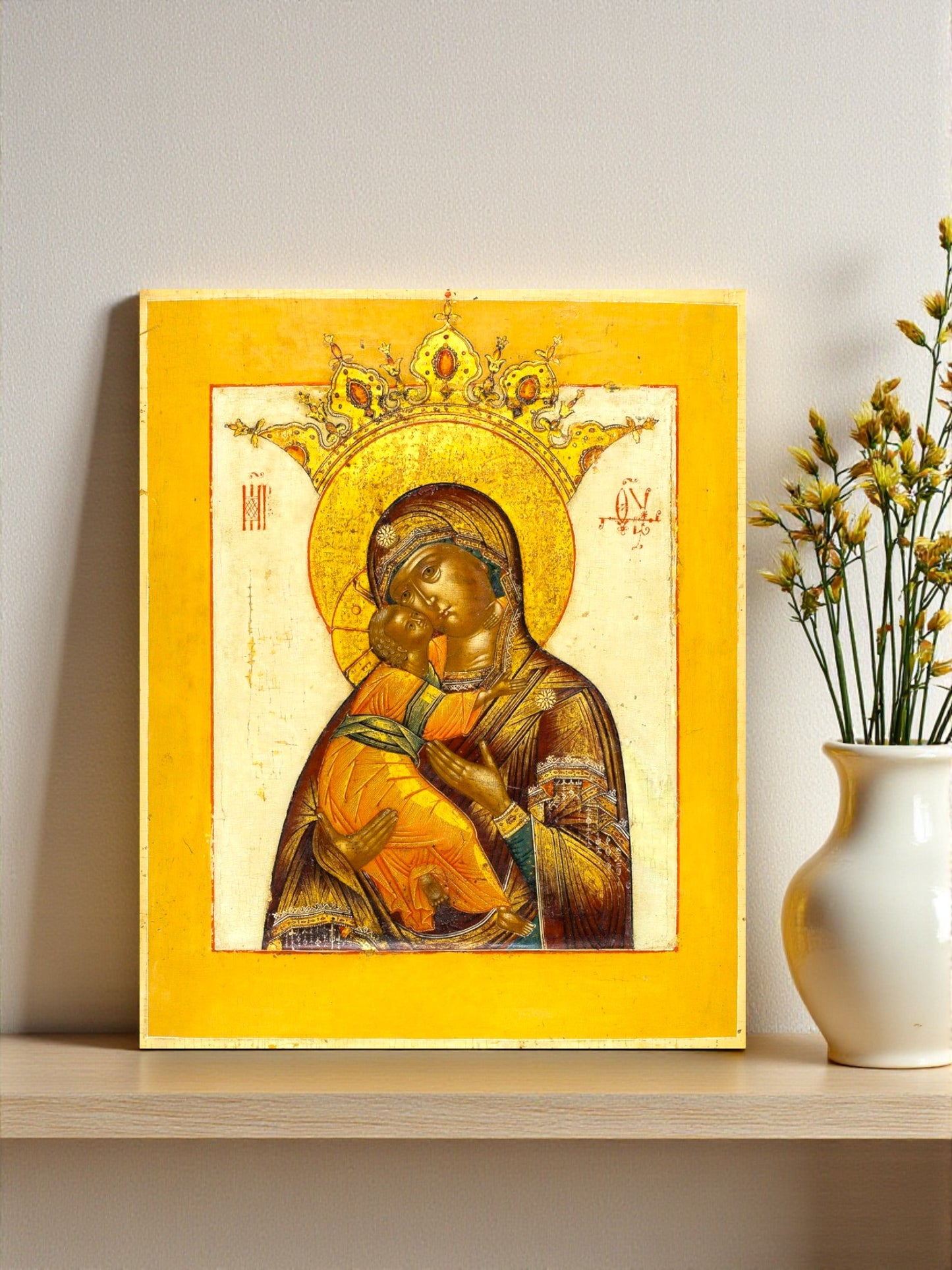 Orthodox Theotokos icon symbol of love and mercy