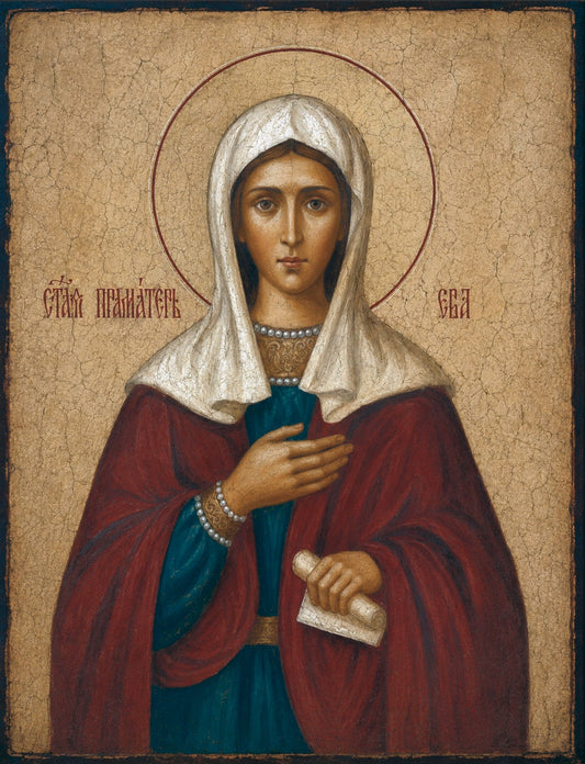 Wooden Icon of Holy Foremothеr Eve — Icon of the First Woman