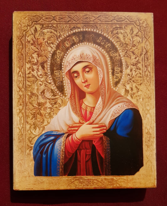 Wooden Icon of the Mother of God Tenderness