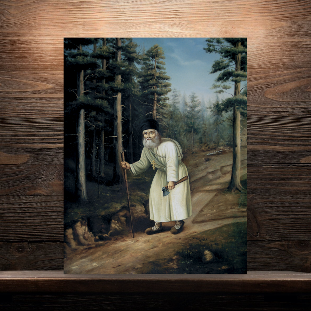 Seraphim of Sarov Orthodox Christian wall art for prayer room