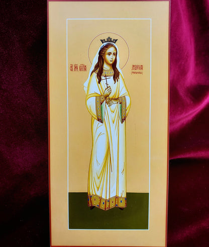 Wooden Icon Holy Martyr Grand Duchess Maria Nikolaevna Romanova
