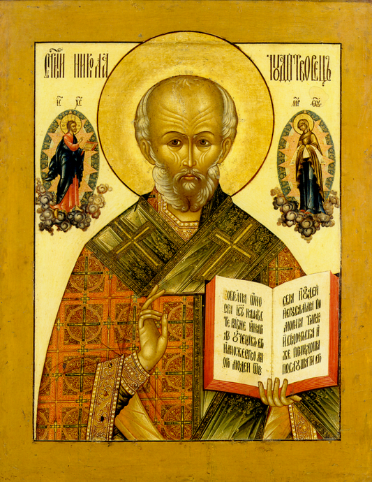 Saint Nicholas the Wonderworker, Bishop of Myra in Lycia. Wooden orthodox icon.