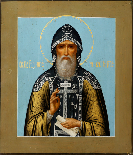 Venerable Abbot Joseph of Volotsk (Volokolamsk). Wooden orthodox icon.