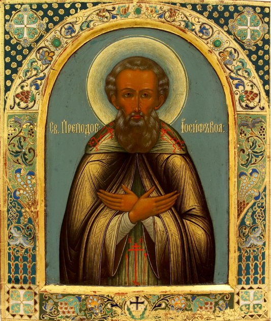 Venerable Abbot Joseph of Volotsk (Volokolamsk). Wooden orthodox icon.