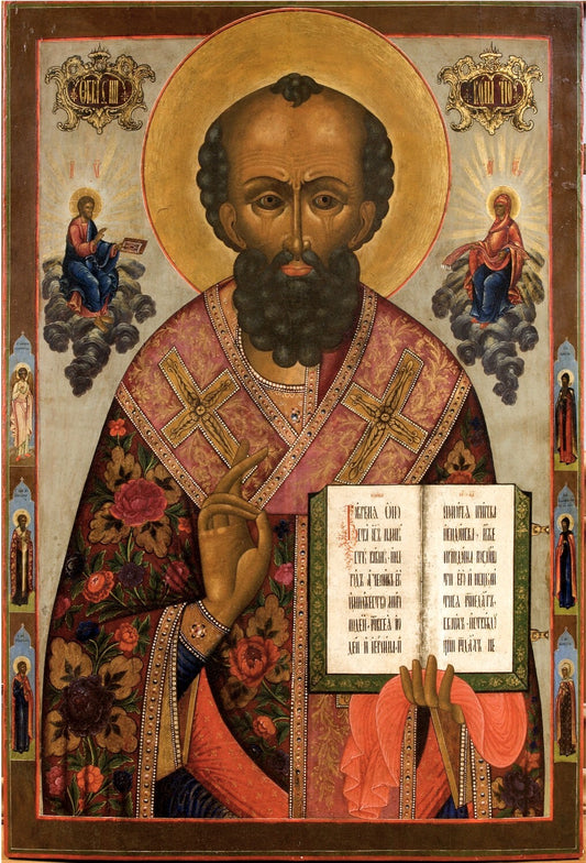 Saint Nicholas the Wonderworker, Bishop of Myra in Lycia. Wooden orthodox icon.