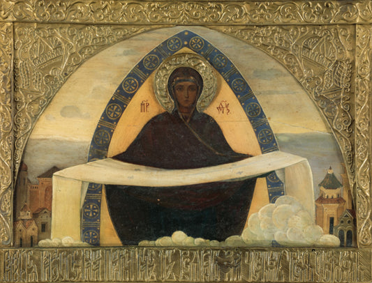 Wooden Icon "Protection of the Mother of God"