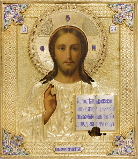 Wooden Icon of the Savior Jesus Christ, Lord Pantocrator