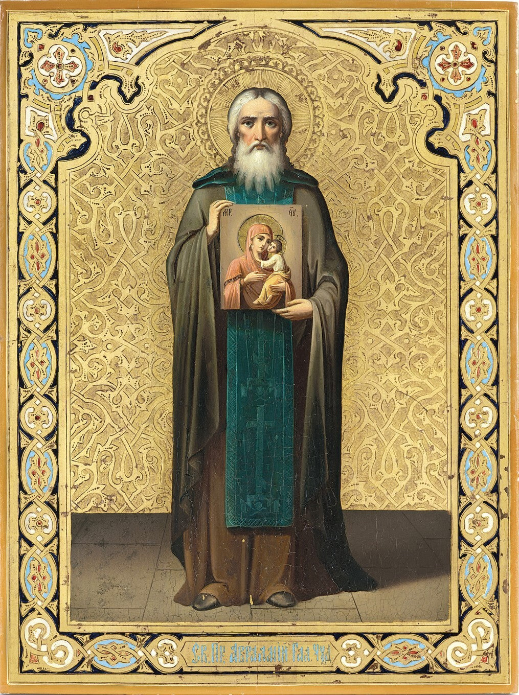 Saint Abraham of Galich, Chukhlomsky or Gorodetsky. Wooden orthodox icon