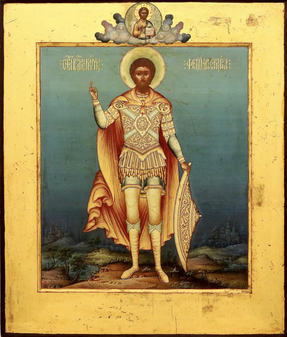 Saint Greatmartyr Theodore Stratilates of Heraclea. Wooden orthodox icon