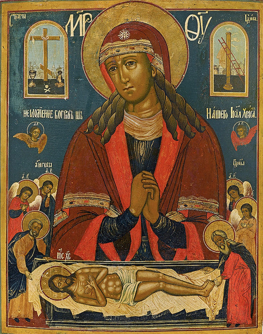 Wooden Icon of the Entombment of Jesus Christ (“Don’t cry for Me, Mother”)