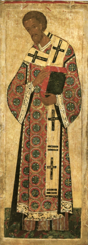 Saint John Chrysostom, Theologian, Archbishop of Constantinople. Wooden orthodox icon.