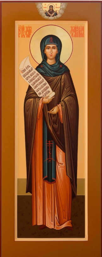 Saint Venerable Melania the Roman (of Bethlehem, Palestine). Wooden orthodox icon.