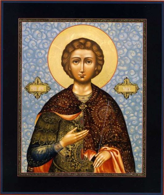 Varus Egyptian holy martyr. Patron of the unbaptized. Wooden orthodox icon