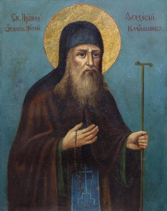 Venerable Theodosius the Great, the Cenobiarch. Wooden orthodox icon