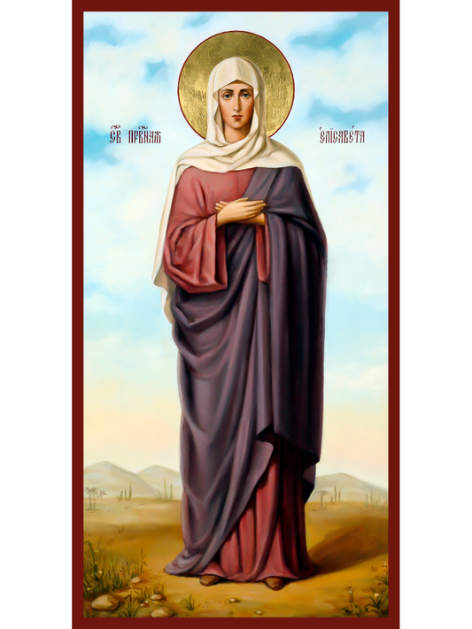 Saint Elizabeth the Righteous, Mother of John the Forerunner or Baptist. Wooden orthodox icon.