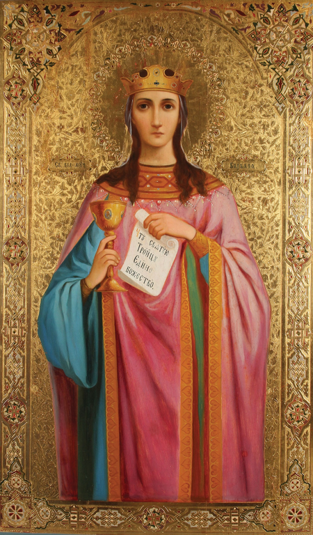 The Holy Great Martyr Barbara of Heliopolis. Wooden orthodox icon.