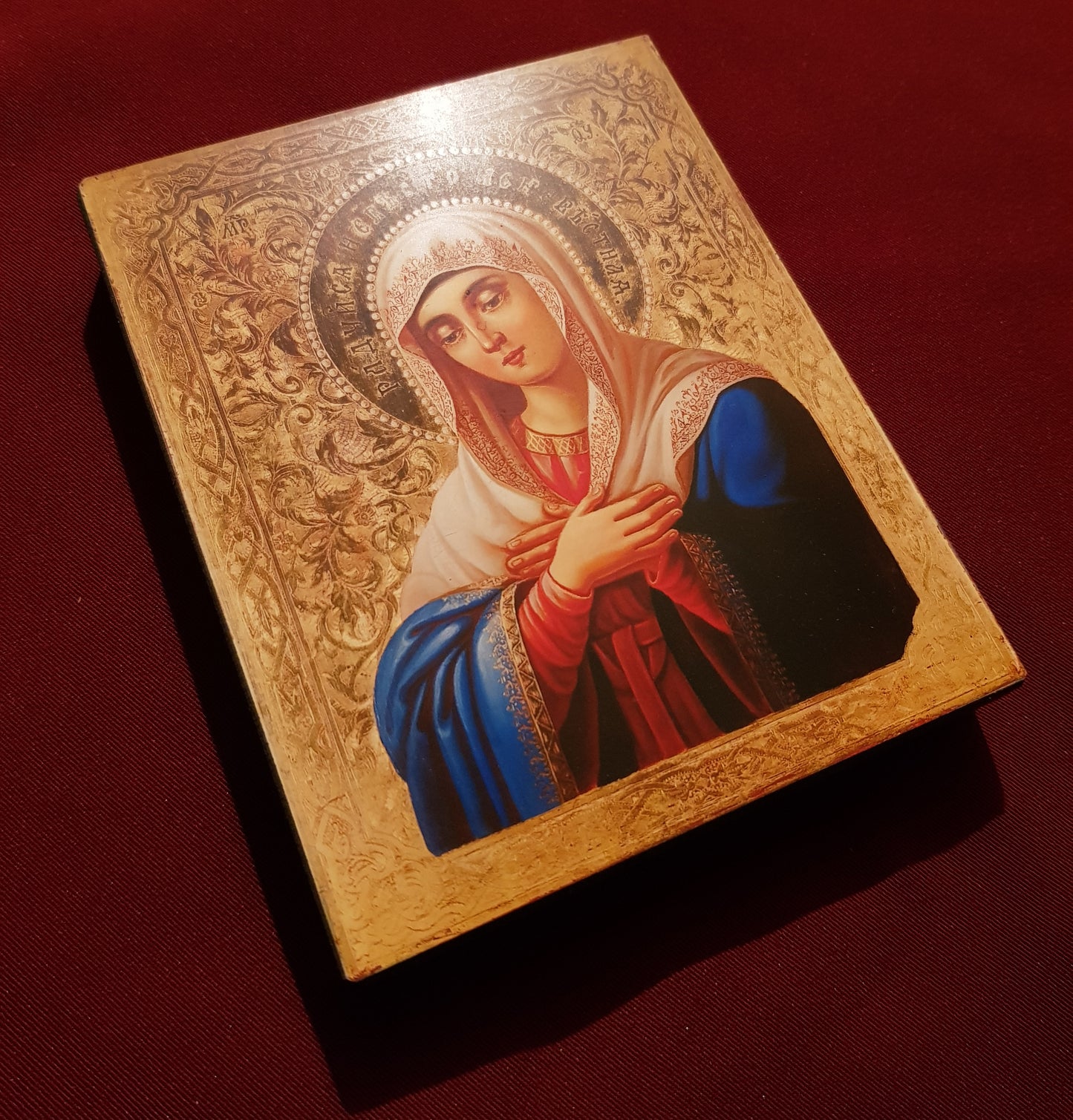 Wooden Icon of the Mother of God Tenderness
