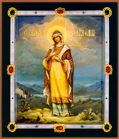 Wooden Icon of Saint Equal-to-the-Apostles Blessed Great Princess Olga of Kiev