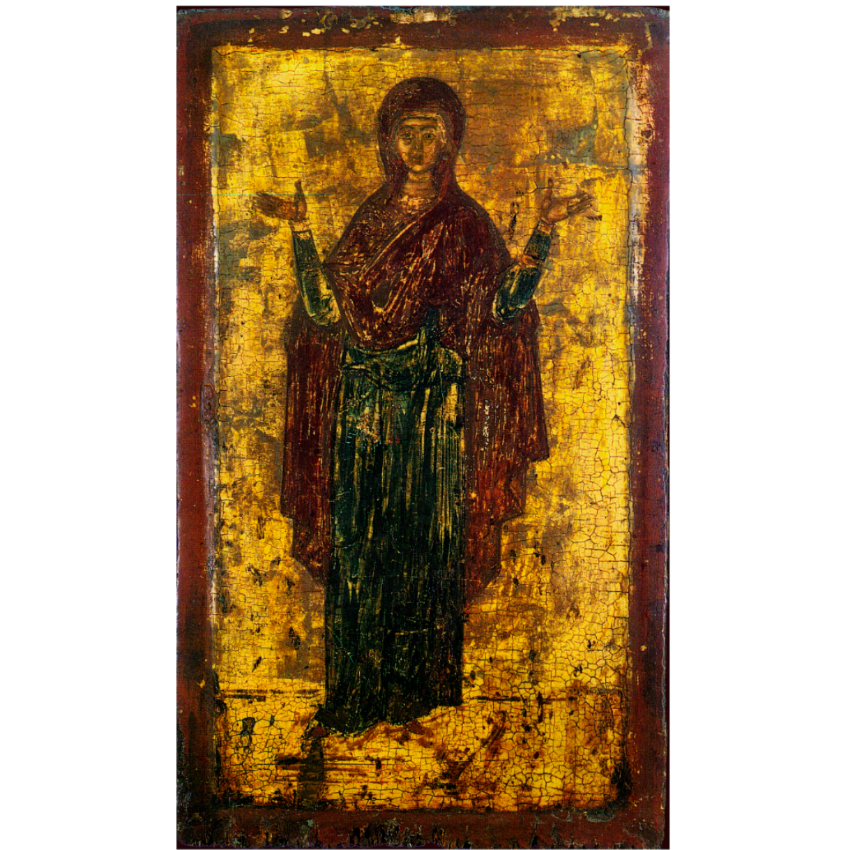 Wooden Icon of the Mother of God the Great Panagia (Oranta) of Byzantium