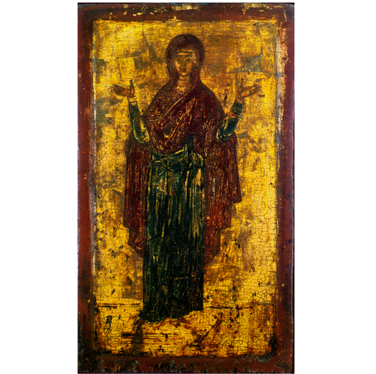 Wooden Icon of the Mother of God the Great Panagia (Oranta) of Byzantium