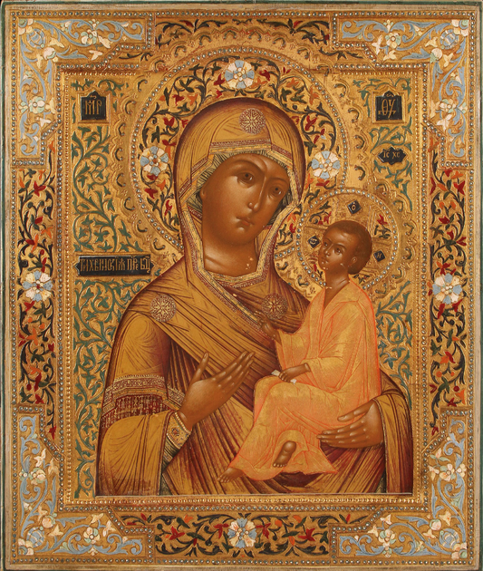 Wooden Icon of the Mother of God of Tikhvin