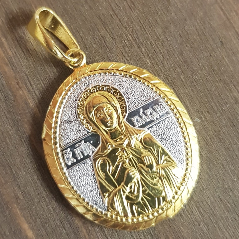 Pendentif Collier Icône Sainte Martyre Claudia de Rome. Сharm chrétien