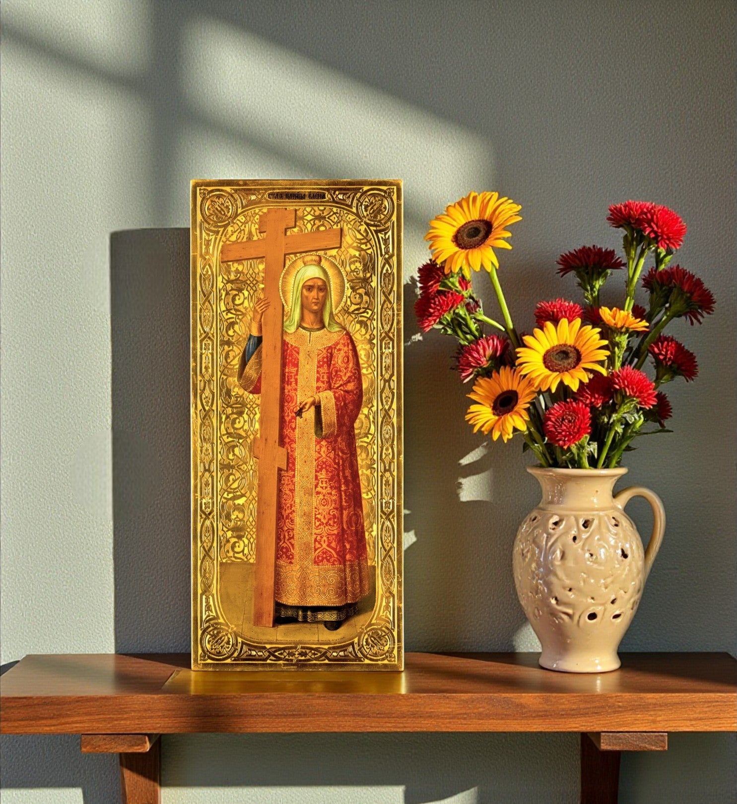 Saint Helen (Helena), Equal-to-the-Apostles and Queen of Constantinople, is one of the most venerated saints of the Christian Church, honored for her decisive role in the triumph and spread of Christianity in the Roman Empire