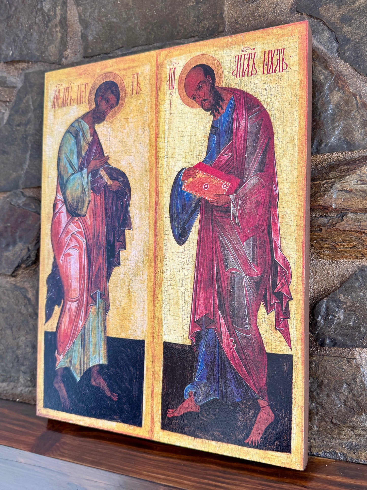 Saints Apostles Peter and Paul Orthodox Icon Russian Style Religious Art