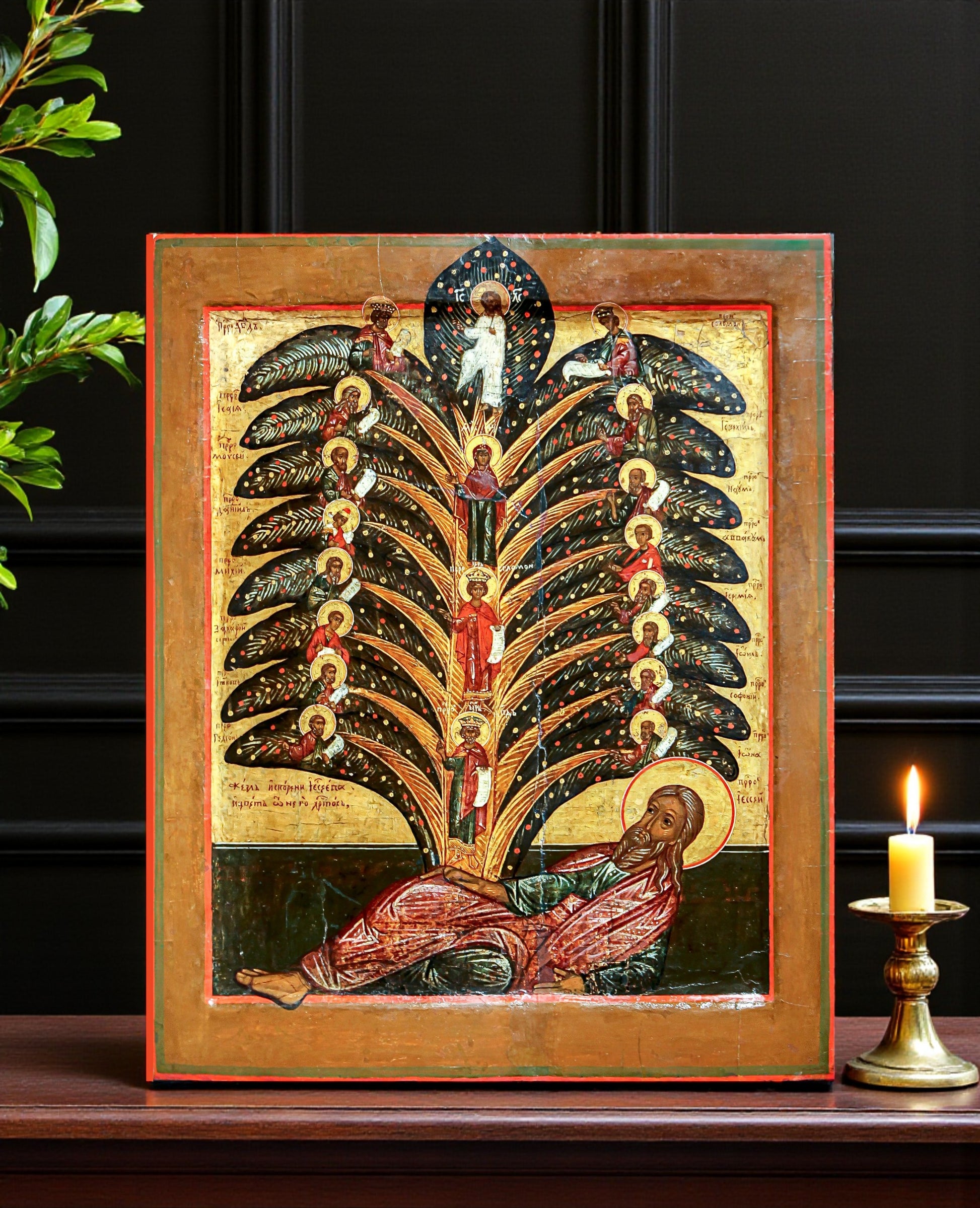 Root of Jesse icon with the Virgin Mary and Christ