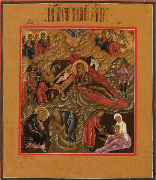 Wooden Icon of the Nativity of Jesus Christ