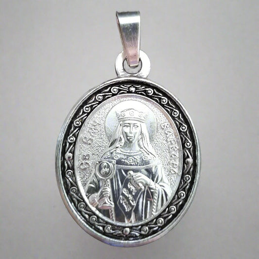 Body pendant necklace icon of Saint Barbara