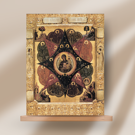 Fire protection icon of the Unburnt Bush handmade with mineral pigments